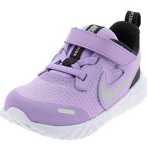 Nike Purple and Silver Sneakers with Velcro Strap